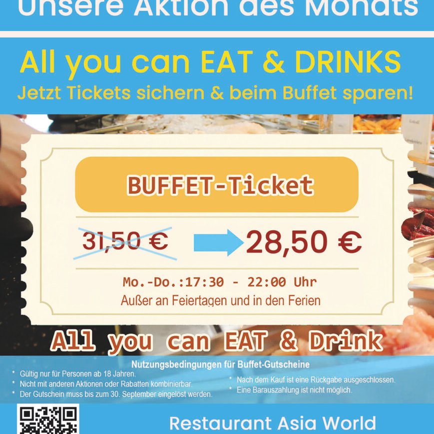 Buffet-Ticket - Luxusbuffet - All you can EAT & DRINK